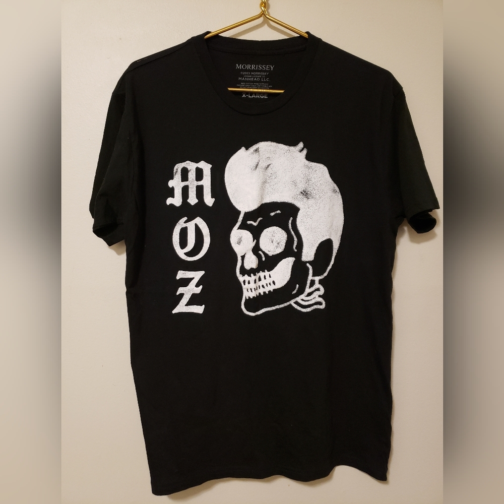 Morrissey Y? Black and White Skull Graphic Tee
